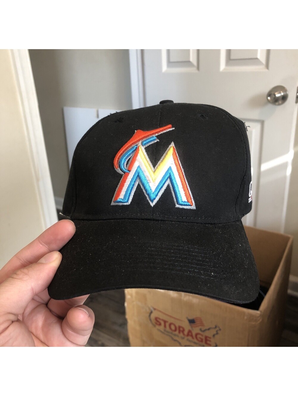 Men's Black "Team MLB" OC Sports Miami Marlins MLB Hat Cap One Size Fits All 🔥
